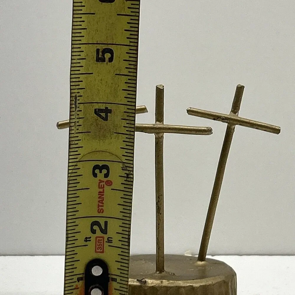 Vintage Gold Toned‎ Calvary Crosses - Jesus And The Two Thieves